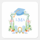 南名門私立校風の女性のカーボーイモノグラム卒業 スクエアシール (正面)
