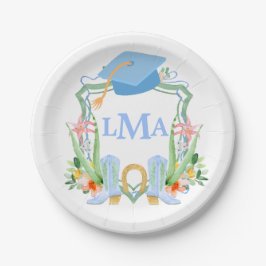 南名門私立校風の女性のカーボーイモノグラム卒業 ペーパープレート