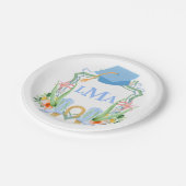 南名門私立校風の女性のカーボーイモノグラム卒業 ペーパープレート (アングル)