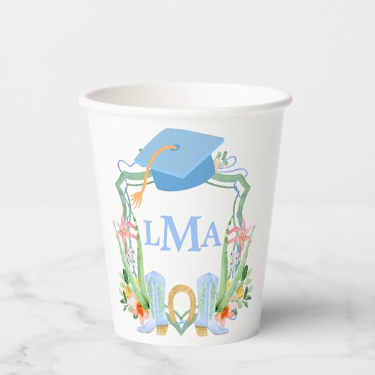 南名門私立校風の女性のカーボーイモノグラム卒業 紙コップ (正面)