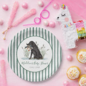 南名門私立校風の緑のアヒル犬の赤ちゃんシャワー ペーパープレート (パーティー)