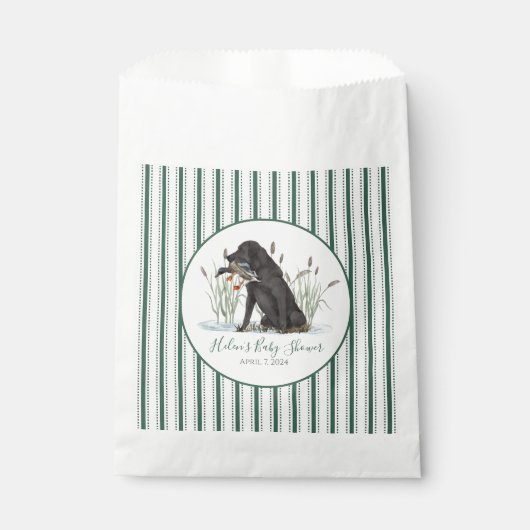 南名門私立校風の緑の男の子の犬の赤ちゃんシャワー フェイバーバッグ (正面)