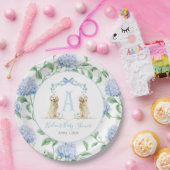 南名門私立校風の青の男の子の犬の赤ちゃんシャワー ペーパープレート (パーティー)