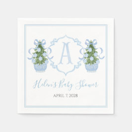 南名門私立校風の青クリスマスツリー スタンダードカクテルナプキン