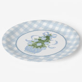 南名門私立校風の青クリスマス赤ちゃんシャワー ペーパープレート (アングル)