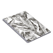 南回帰植物のフローラの継ぎ目のないジャングルパターン。プリン ノートブック (右側)