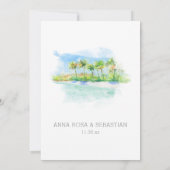 *~* 南国エキゾチック AR7 ビーチ ウェディング RSVP + 招待状 (裏面)