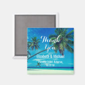 南国パームツリーのビーチ ウェディング サンクス マグネット (正面/裏面)