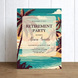 南国ビーチでのリタイアメントパーティーの招待状 招待状