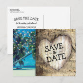 南国リゾートビーチでの結婚式お知らせ 案内ポストカード (正面/裏面)