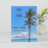 南国リゾート、ヤシの木、青い海、結婚式 セーブザデート (スタンド正面)