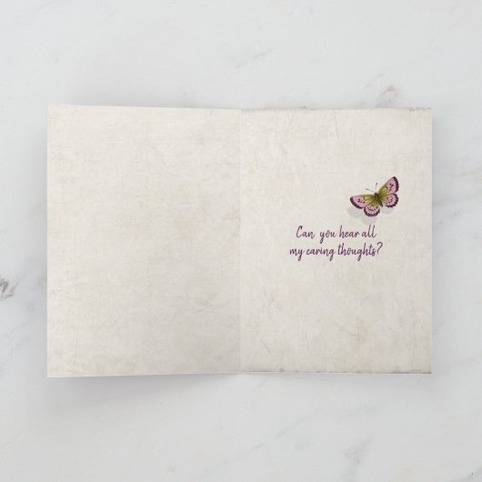 南国庭園の蝶　早く元気になりますように カード (内部)