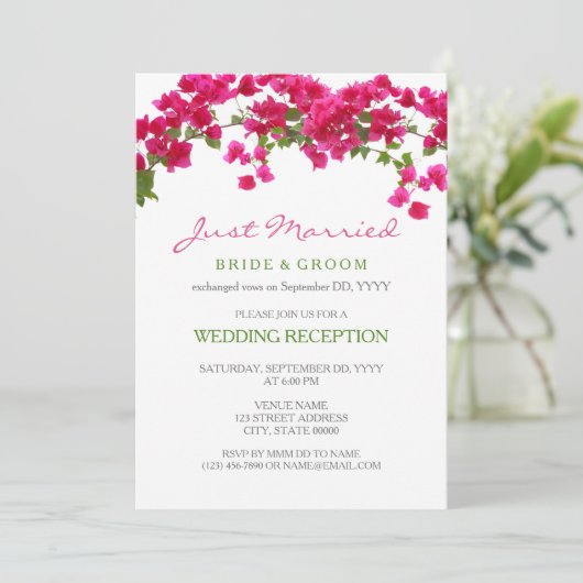 南国情緒たっぷりのブーゲンビリアのおもてなしに、ふたりは駆け落ちした 招待状 (スタンド正面)