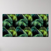 南国風のパームリーフがつながるシームレスなパターン。水 ポスター (正面)