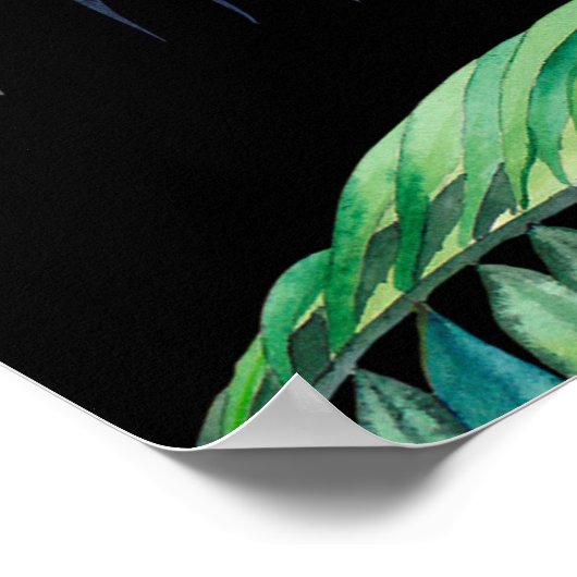 南国風のパームリーフがつながるシームレスなパターン。水 ポスター (角)