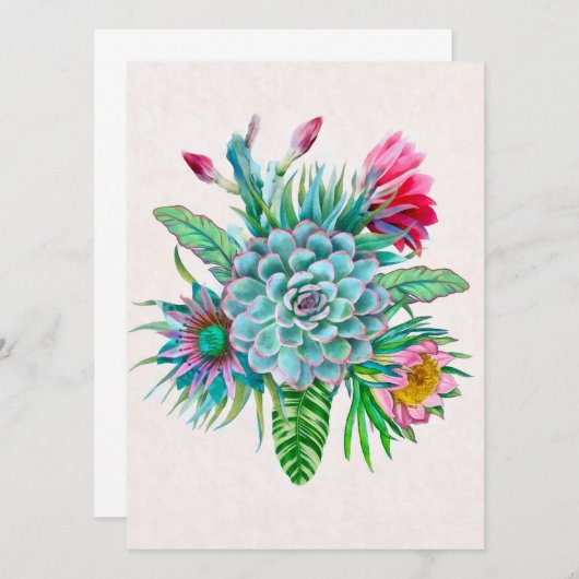 南国風の多肉植物の庭 (正面/裏面)