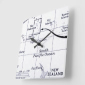 南太平洋の海の地図 スクエア壁時計 (傾斜)