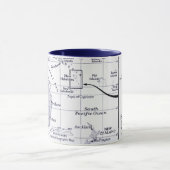 南太平洋の海の地図 マグカップ (中央)