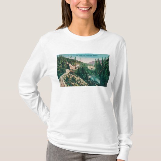 南太平洋の鉄道ループTunneの眺め Tシャツ (正面)