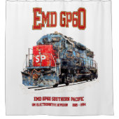 南太平洋のEMD GP60ディーゼル機関車 シャワーカーテン (正面)