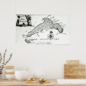 南太平洋島の地図， 1800 ポスター (キッチン)