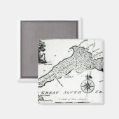 南太平洋島の地図， 1800 マグネット (正面/裏面)