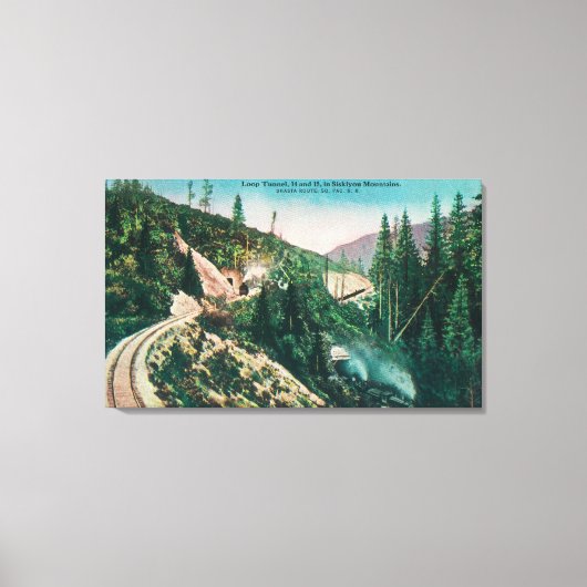 南太平洋鉄道ループトンネルのビュー キャンバスプリント (正面)