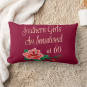 南女の子の第60誕生日のばら色のコレクション ランバークッション (ブランケット)