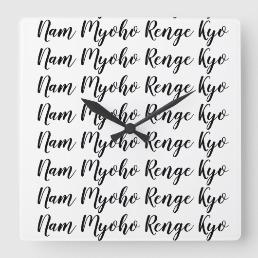 南妙法蓮華経 スクエア壁時計 (正面)