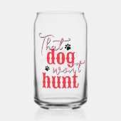 南引用文その犬は狩りピンク赤おもしろい ガラス缶 (正面)