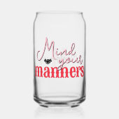 南引用文心あなたのマナーピンク赤モノグラム ガラス缶 (正面)