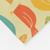 南文法図表の鳥パターン フリースブランケット (角)