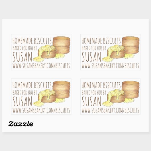 南料理製焼いた自家製ビスケット 長方形シール (シート)