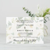 南書道 |色あせたフォーマルフローラ結婚の 招待状 (スタンド正面)