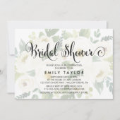 南書道 |色あせたフローラブライダルシャワー 招待状 (正面)
