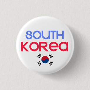 南朝鮮およびa (韓国の旗) 缶バッジ