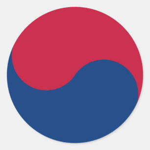 南朝鮮か韓国の旗 ラウンドシール