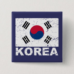 南朝鮮のヴィンテージの旗 缶バッジ