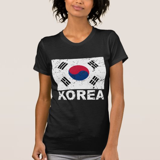 南朝鮮のヴィンテージの旗 Tシャツ (正面)