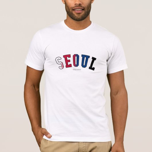 南朝鮮の国旗色のソウル Tシャツ (正面)