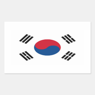 南朝鮮の旗のステッカー 長方形シール