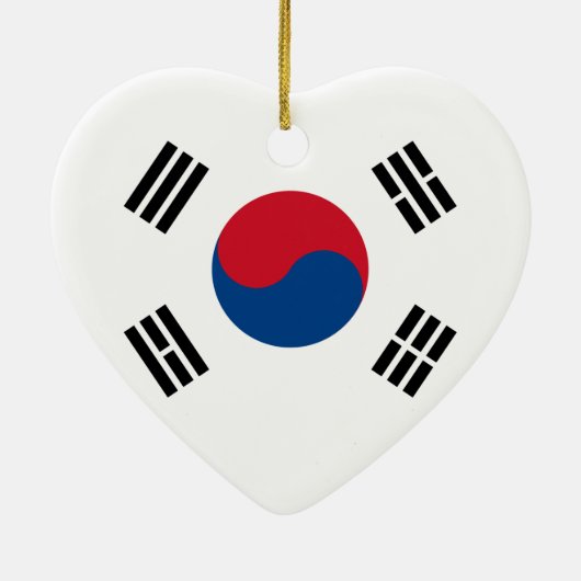 南朝鮮の旗のハートのオーナメント セラミックオーナメント (裏面)