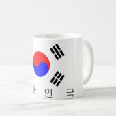 南朝鮮の旗の国の韓国の文字の名前 コーヒーマグカップ (正面右)