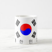 南朝鮮の旗の国の韓国の文字の名前 コーヒーマグカップ (中央)