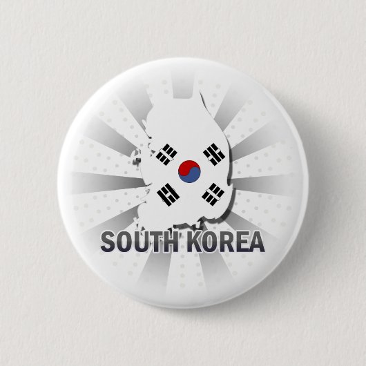 南朝鮮の旗の地図2.0 缶バッジ (正面)
