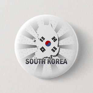 南朝鮮の旗の地図2.0 缶バッジ