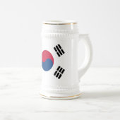 南朝鮮国旗を掲げたマグカップ ビールジョッキ (正面右)