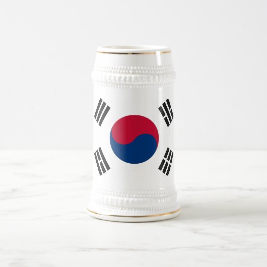 南朝鮮国旗を掲げたマグカップ ビールジョッキ (中央)