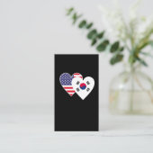 南朝鮮米国の旗の双生児のハートの韓国系アメリカ人 名刺 (スタンド正面)