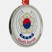 南朝鮮-韓国語かアジアまたはアジア人または紋章または旗 メタルオーナメント (右)